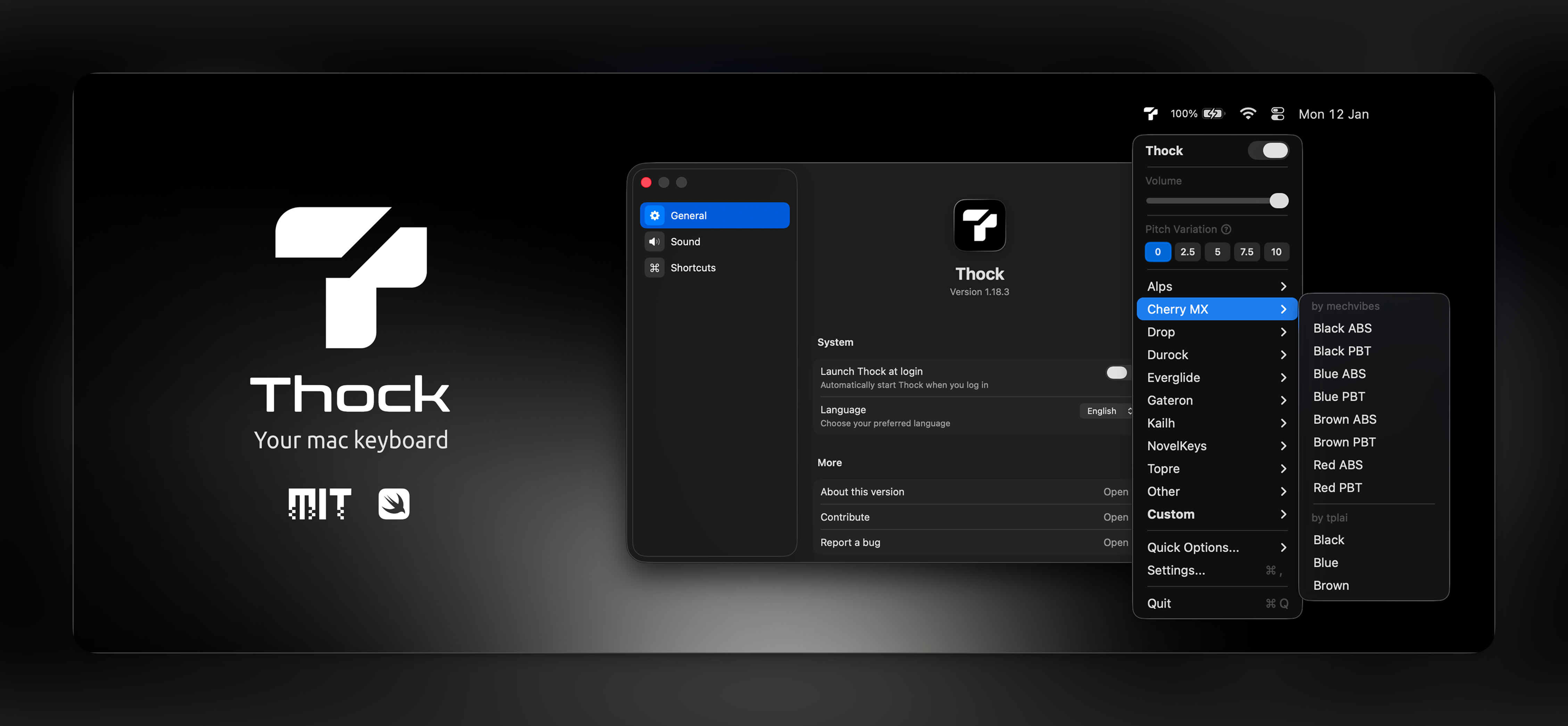 Un clavier mécanique avec des ondes sonores stylisées