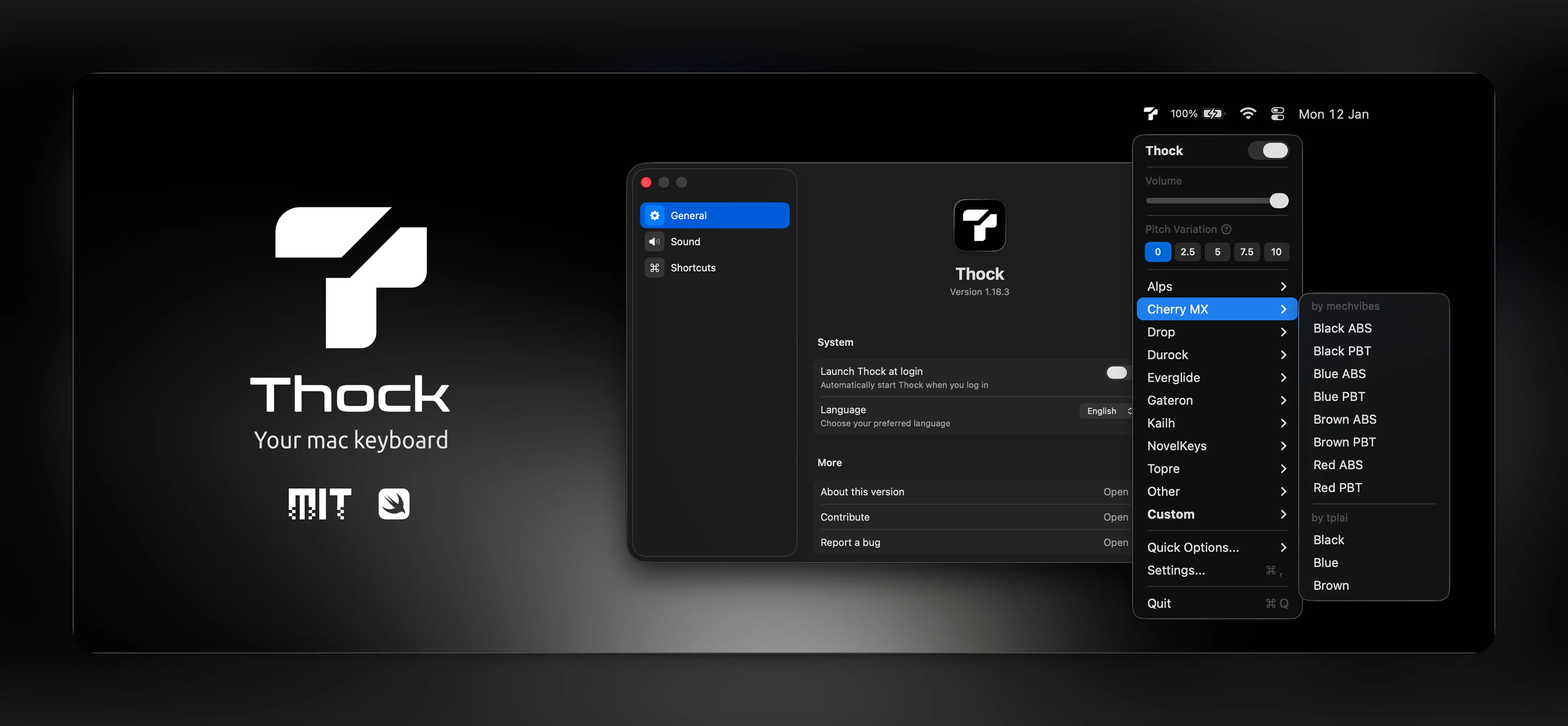 Un clavier mécanique avec des ondes sonores stylisées